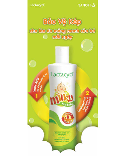 Sữa tắm gội cho bé Lactacyd Milky 250ml 2