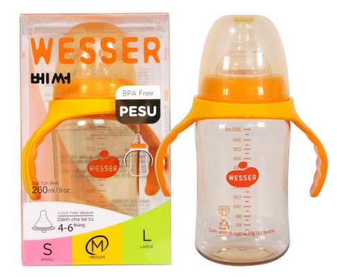 Bình sữa wesser PESU 260ml cổ rộng 3