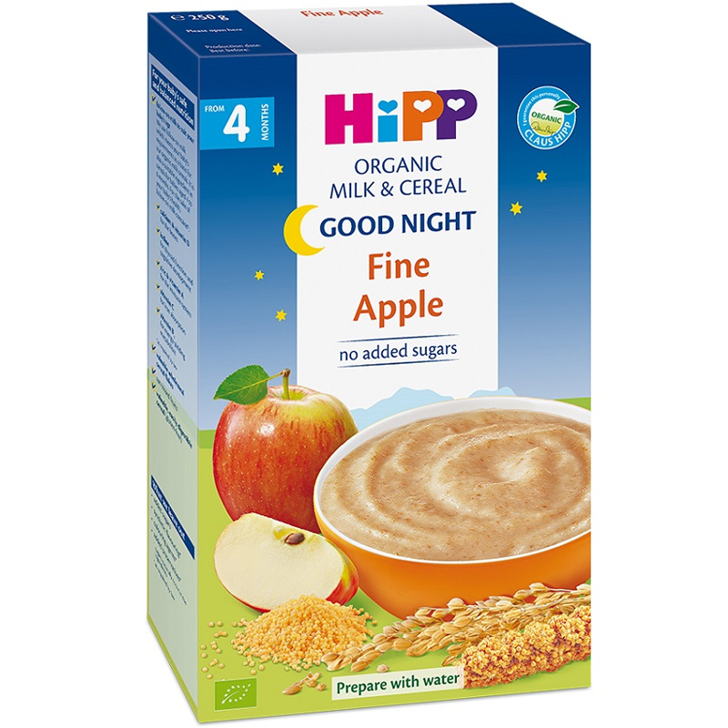 Bột dinh dưỡng HiPP Chúc ngủ ngon vị sữa, táo tây (250g) 2