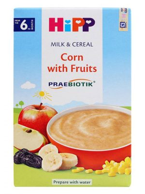 Bột dinh dưỡng HiPP hoa quả sữa, bắp