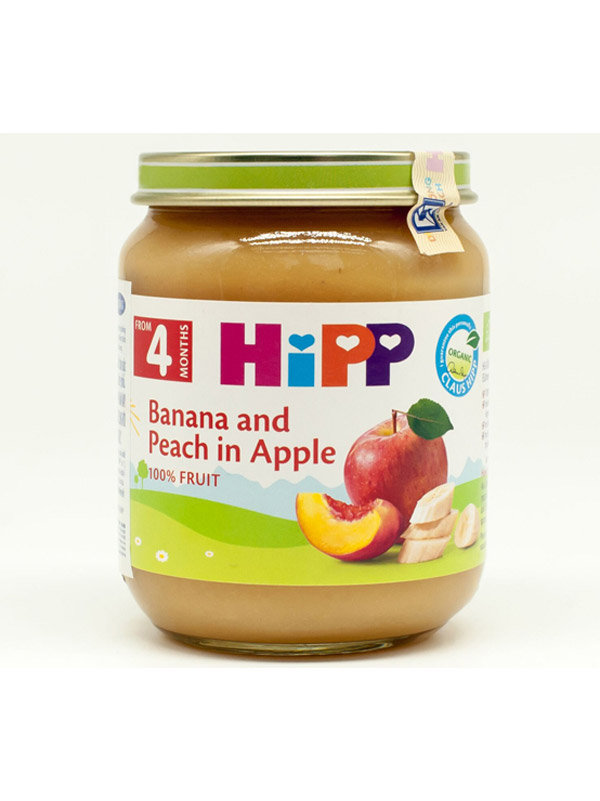 Dinh dưỡng đóng lọ HiPP chuối, đào, táo (125g)