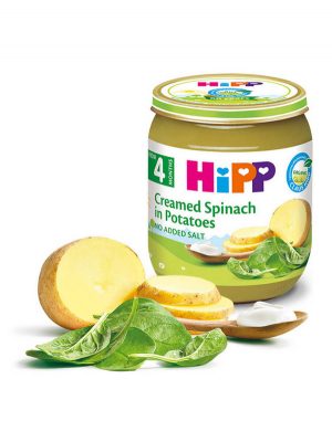 Dinh dưỡng đóng lọ HiPP rau chân vịt, khoai tây, sữa 125g