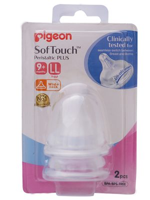 Núm ty silicone Pigeon Plus size LL (9M+, cổ rộng)