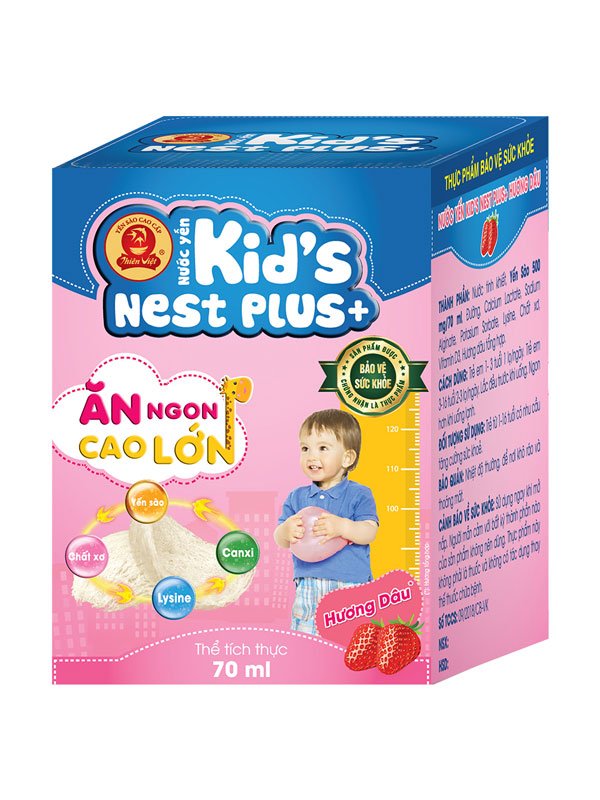 Nước yến Kids Nest Plus+ hương Dâu 70ml