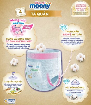 Bỉm – Tã quần Moony Natural size XL32 miếng (cho bé 12 – 22kg) 2